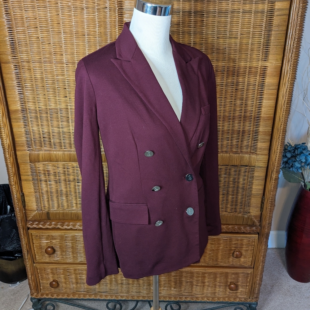 Ralph Lauren Burgundy Double Breasted  Stretch Jacket SIZE 4